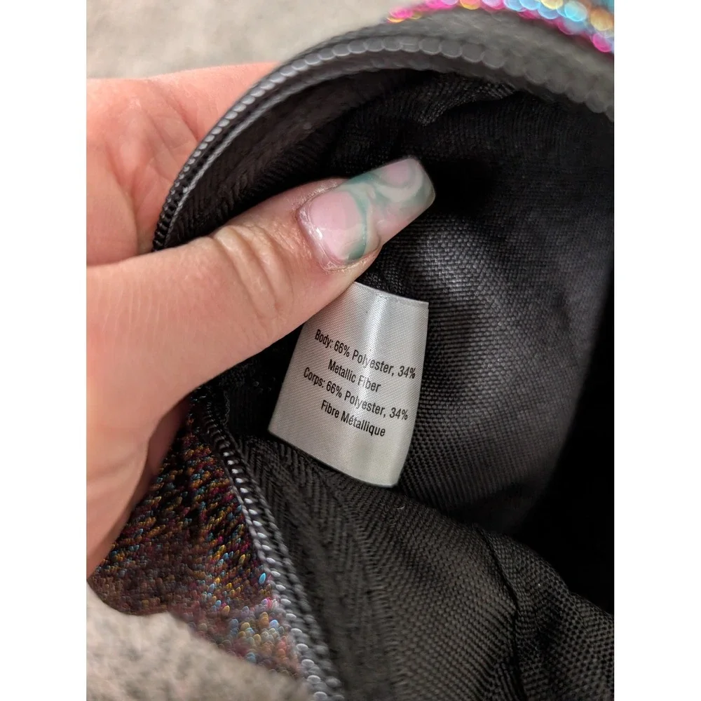 PINK Victoria's Secret Rainbow Glitter Mini Backpack‎ Multi Color Logo Straps